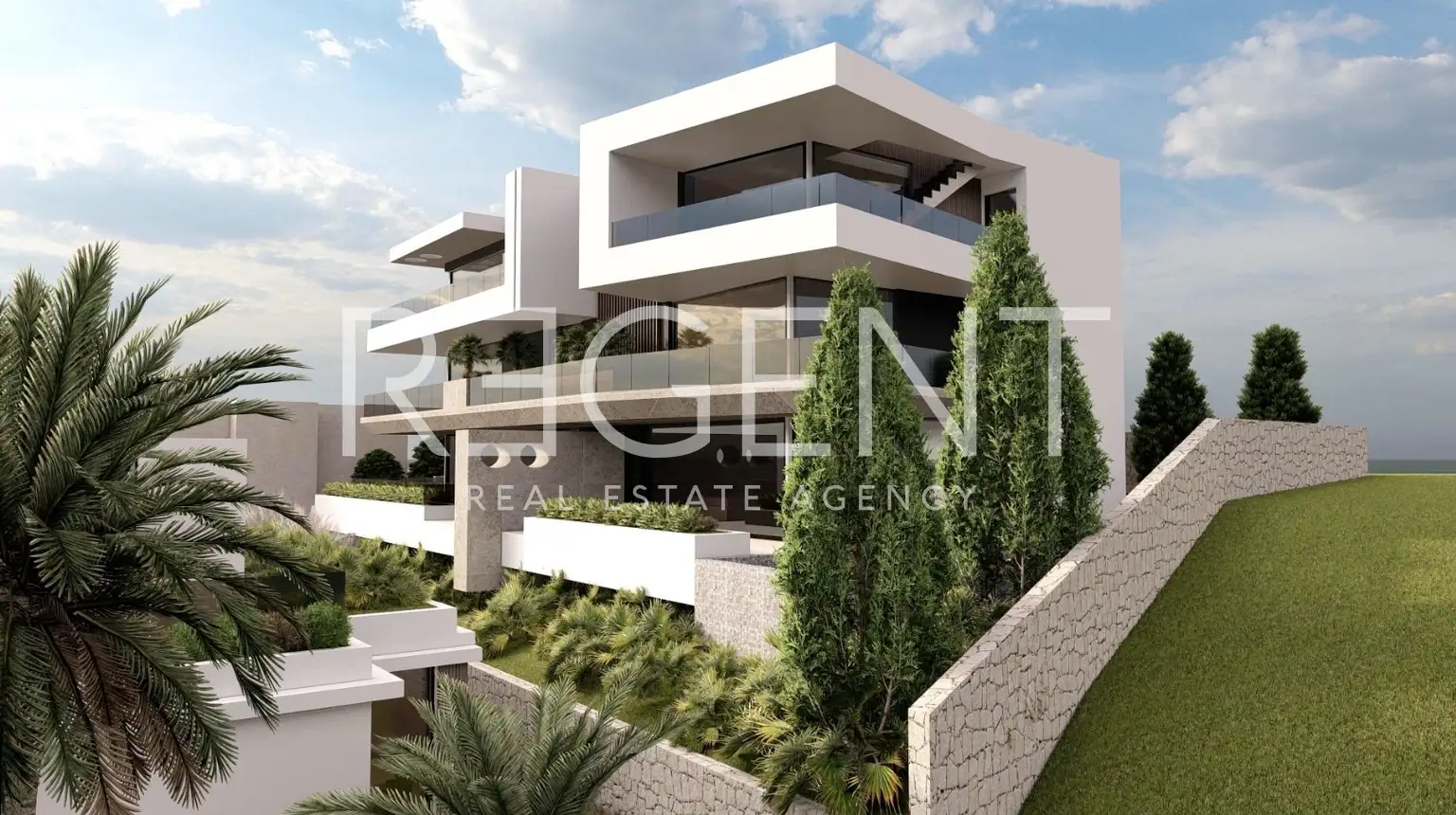 Stanovanje 112,25 m², Opatija, Ičići — novogradnja, 3 balkoni, GPM