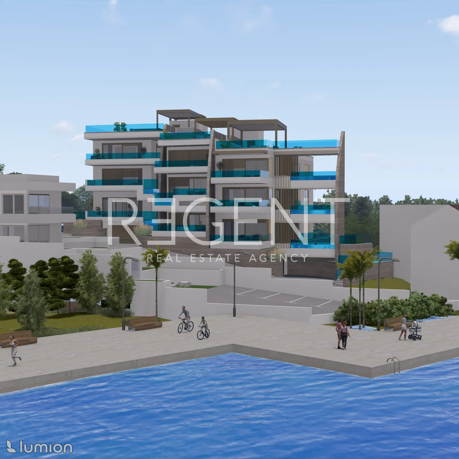 Šibenik, Grebaštica - Dvosoban stan s bazenom i krovnom terasom 85 m2 NOVOGRADNJA