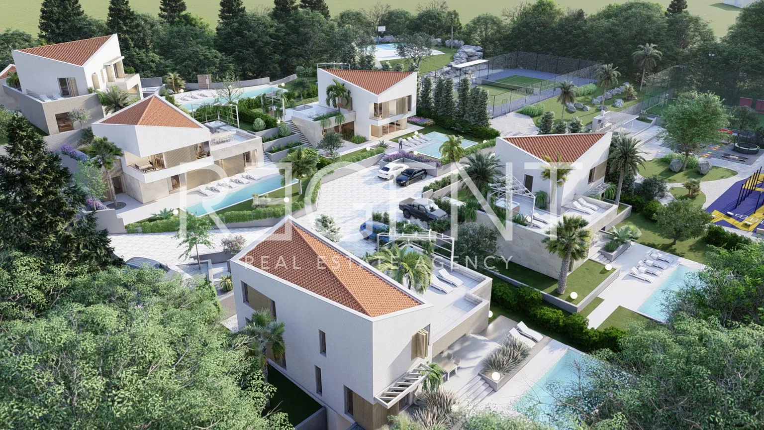Krk, Malinska - Ville di lusso in fila