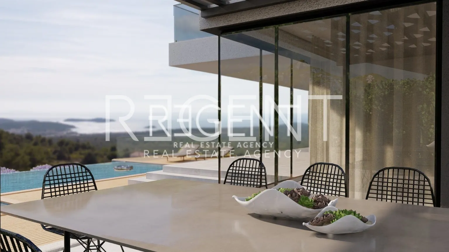 Šibenik, Rogoznica- Terrain avec un projet de construction de deux villas de luxe 1741m2