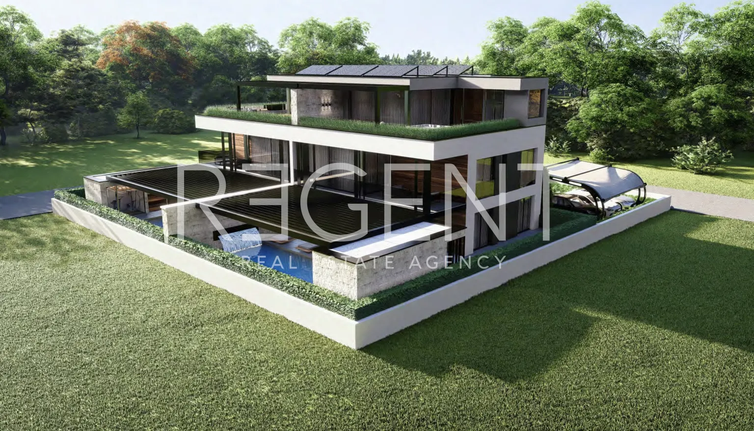 Istrie, Vabriga - Luxusní třípokojový byt se střešní terasou 117 m2
