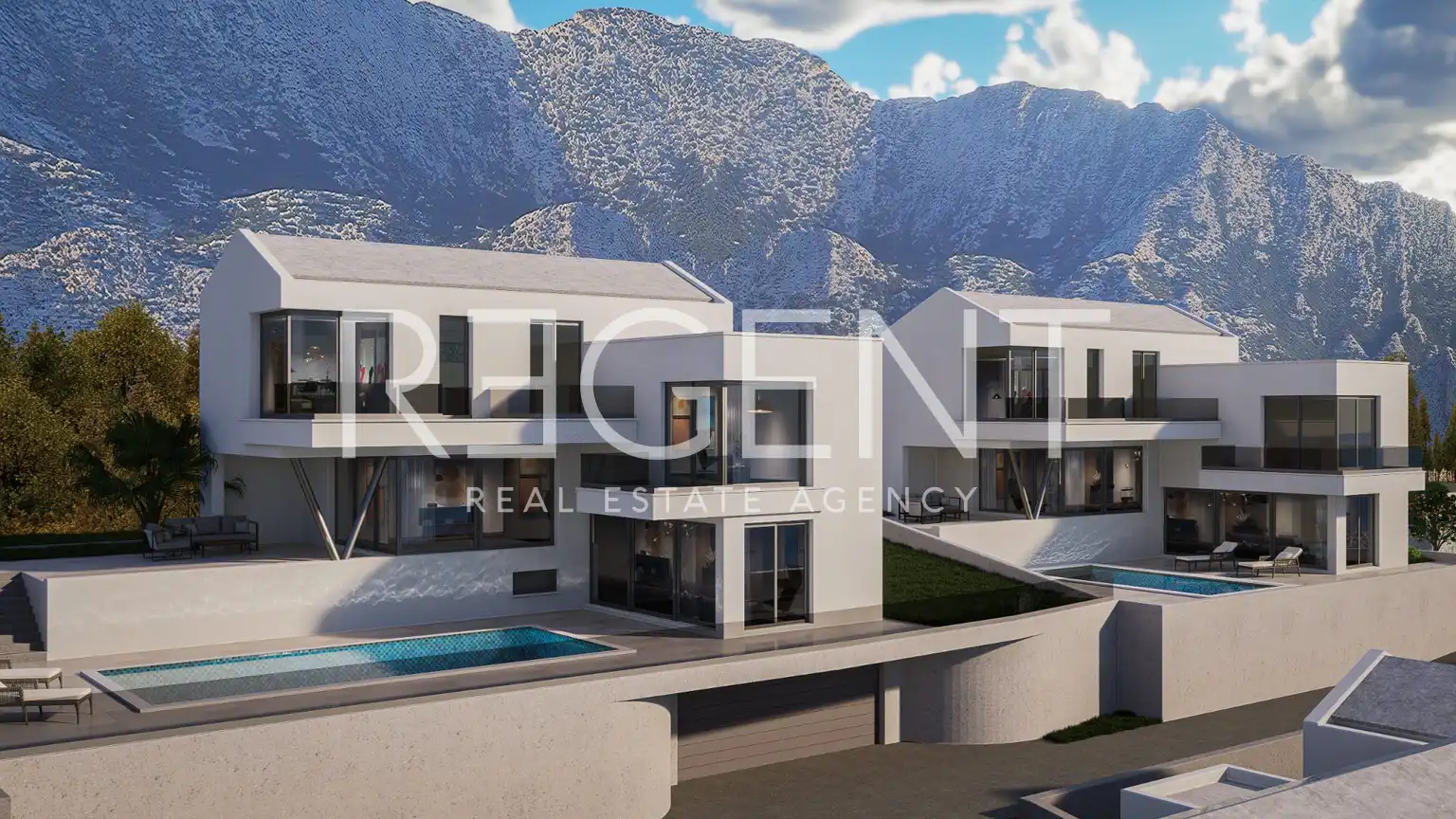 Split, Podstrana - Pozemek 3355 m2 s projektem pro tři vily