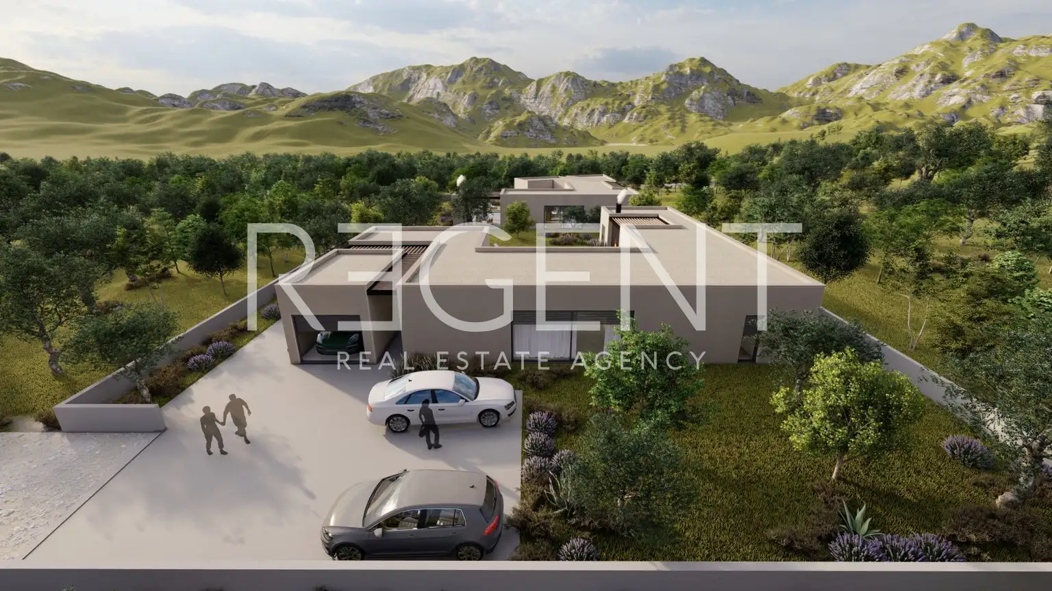 Šibenik - Pozemek s projektem pro 2 vily