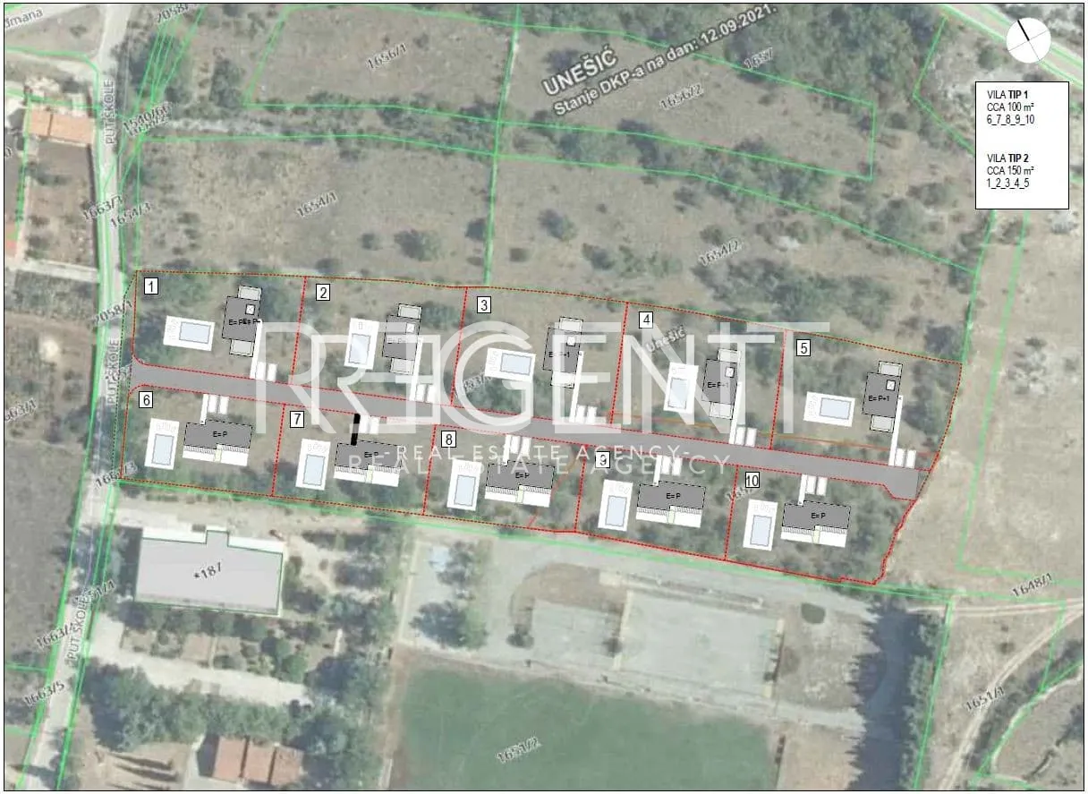 Šibenik, Unešić - stavební pozemek s projektem, 13459m2
