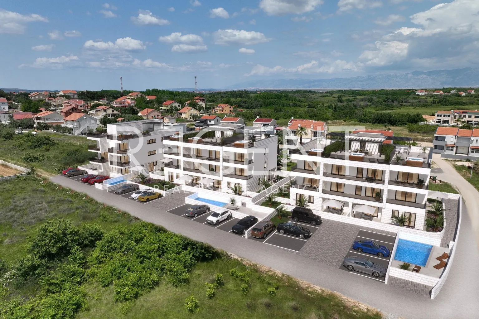 Zadar, Privlaka - Luxusné sídlisko troch obytných víl 70 m od mora