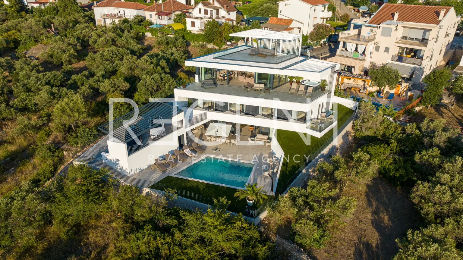 Murter - Villa de luxe avec vue panoramique sur la mer