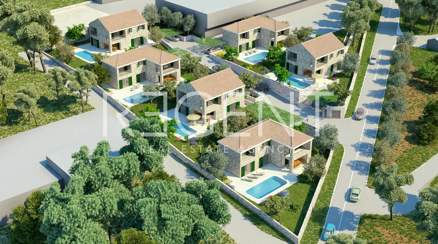 Brač, Bol - Građevisnko zemljište s projektom za izgradnju vila
