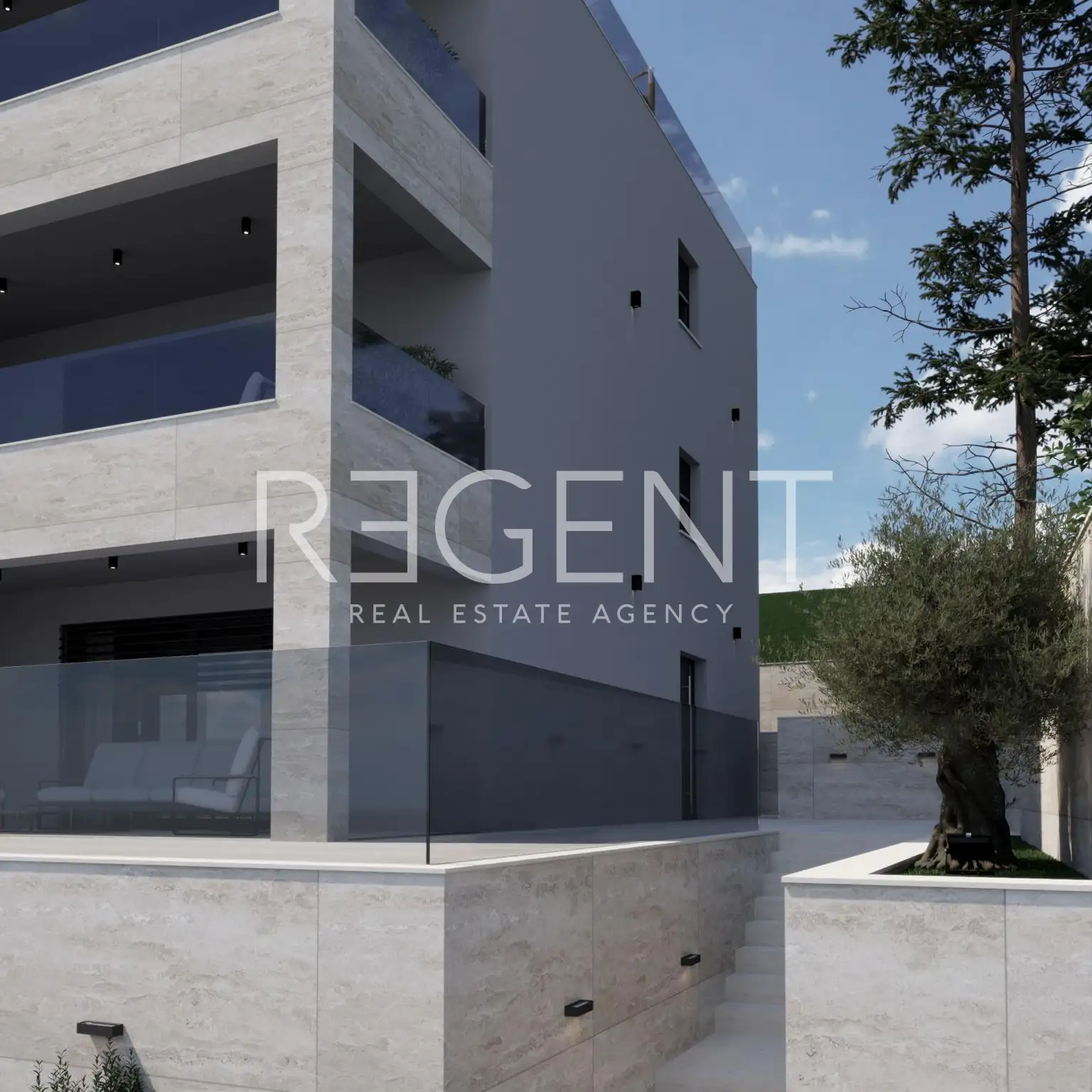 Brač, Postira – penthouse S3 avec terrasse sur le toit, garage et vue
