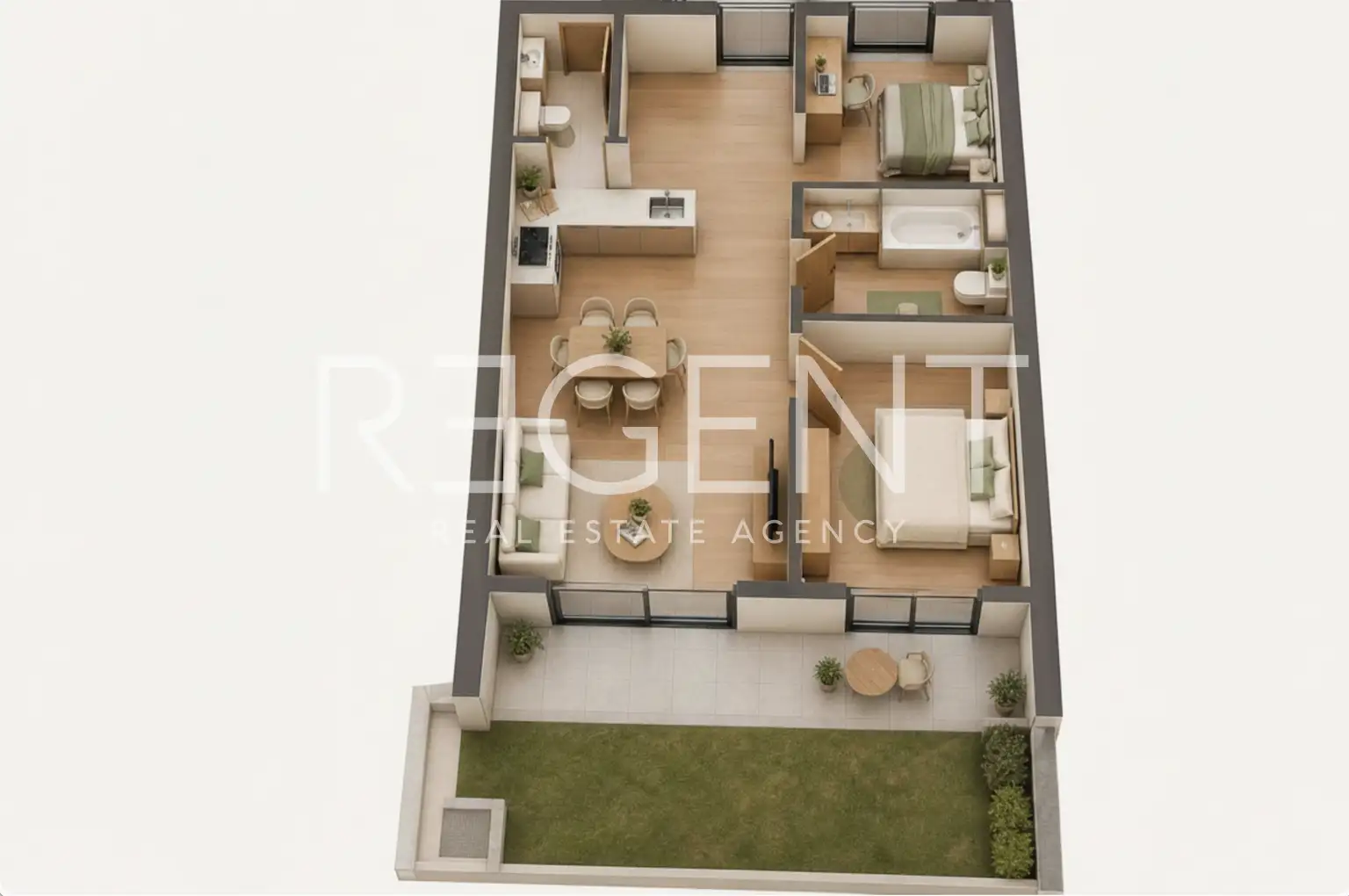 Split, Visoka - Bilocale con terrazzo e loggia in un nuovo edificio moderno
