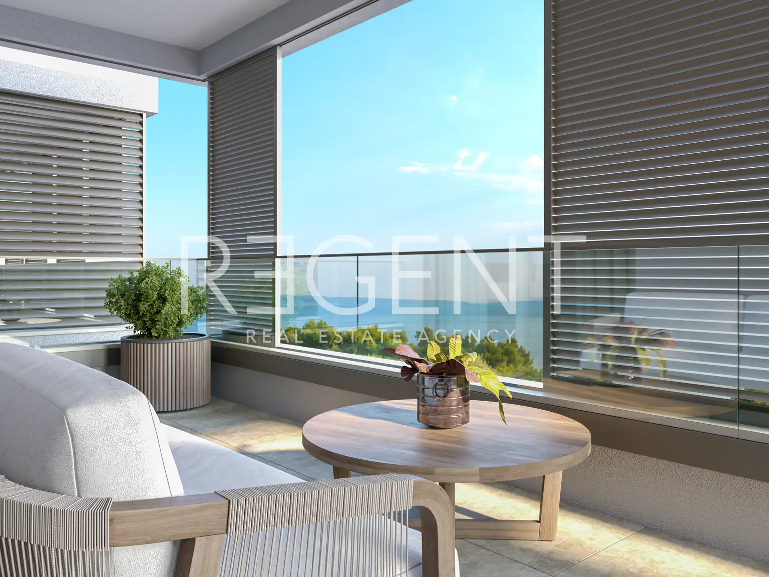 Split, Duilovo - Appartement de deux pièces avec balcon et vue sur la mer.