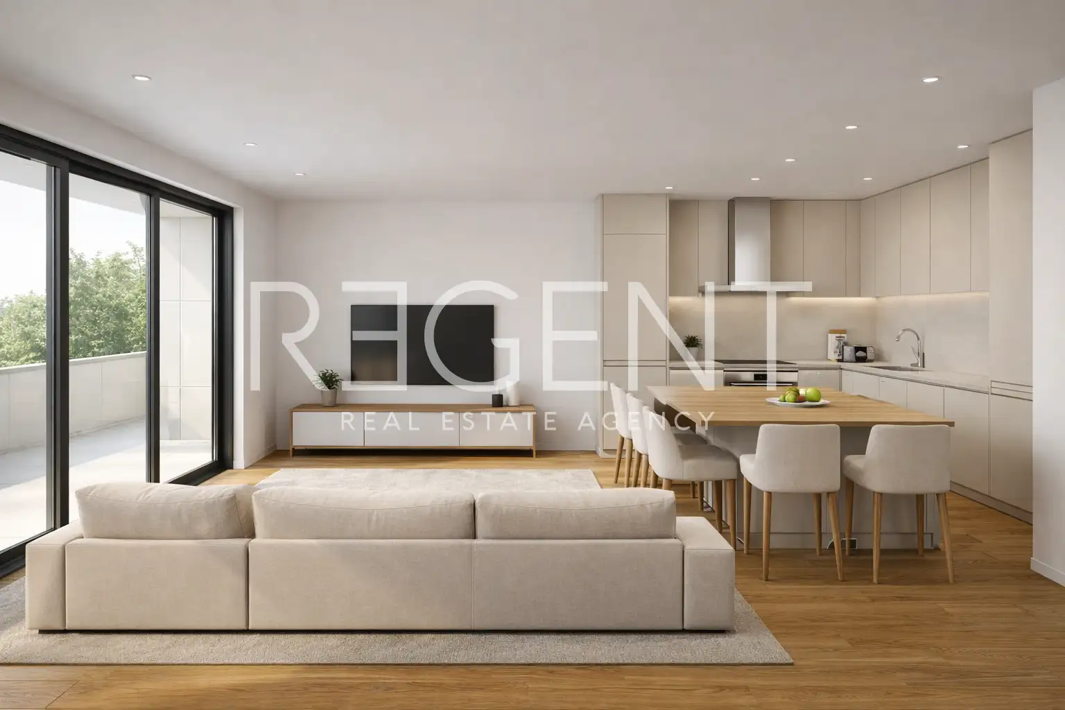 Makarska, Zelenka - dwupokojowe mieszkanie w nowym budynku z tarasem i ogrodem