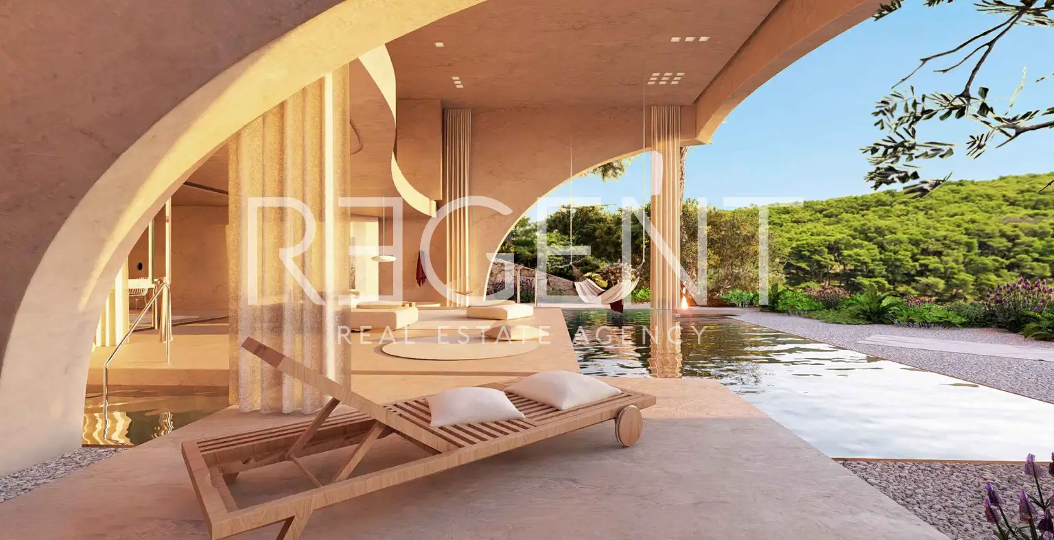 Brač, Postira - Građevinsko zemljište sa projektom vile