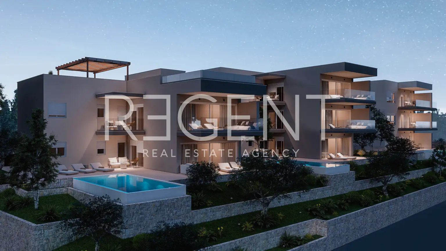 Trogir, Marina - Appartement de trois chambres avec balcon dans un nouveau bâtiment moderne