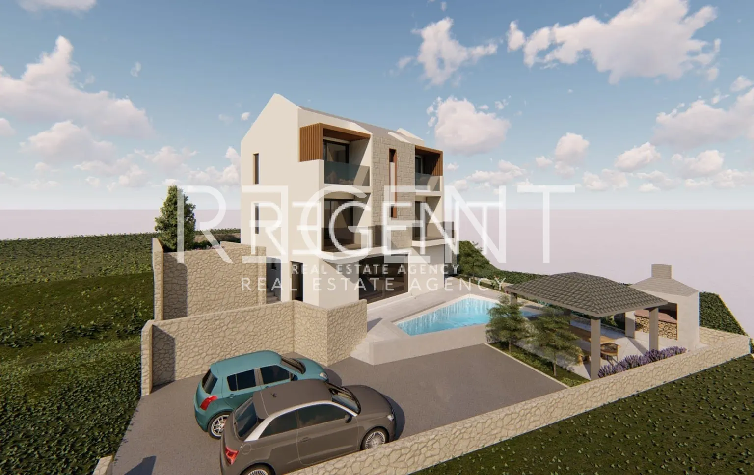 Trogir, Sevid - Luksuzna vila s otvorenim pogledom na more 165 m2