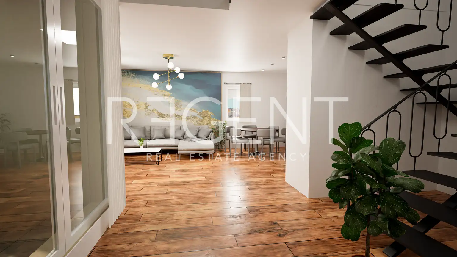 Makarska, Zelenka - Dwupoziomowy penthouse w nowym budynku z garażem