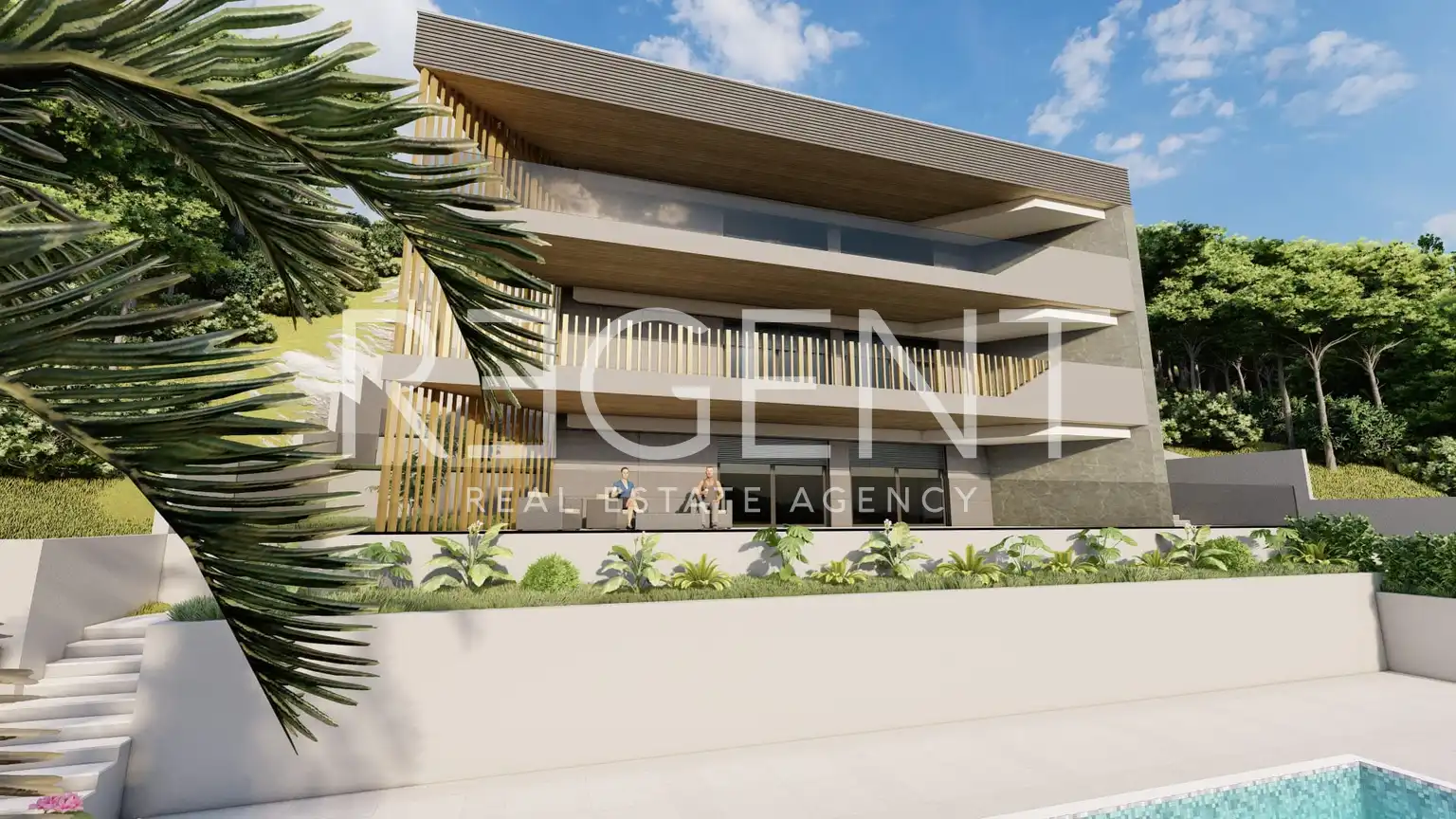 Omiš, Borak – Pozemok s projektom na výstavbu troch luxusných víl 2460m2