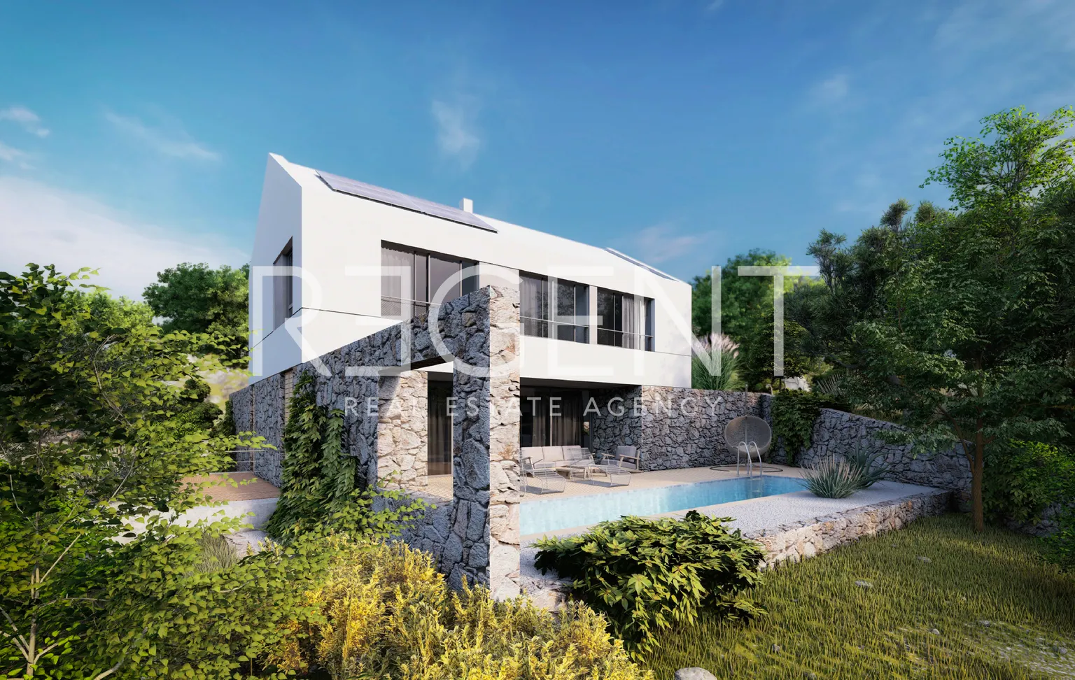 Brač, Farska- predivno građevinsko zemljište s projektom 2642m2