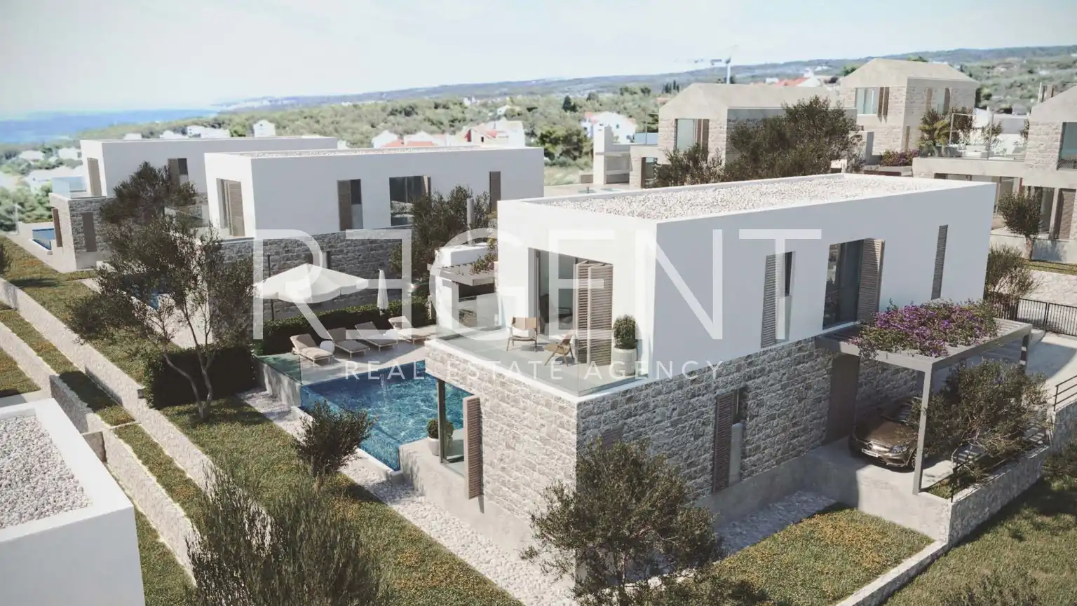 Brač, Supetar - Vila s bazenom u luksuznom kompleksu 280 m2