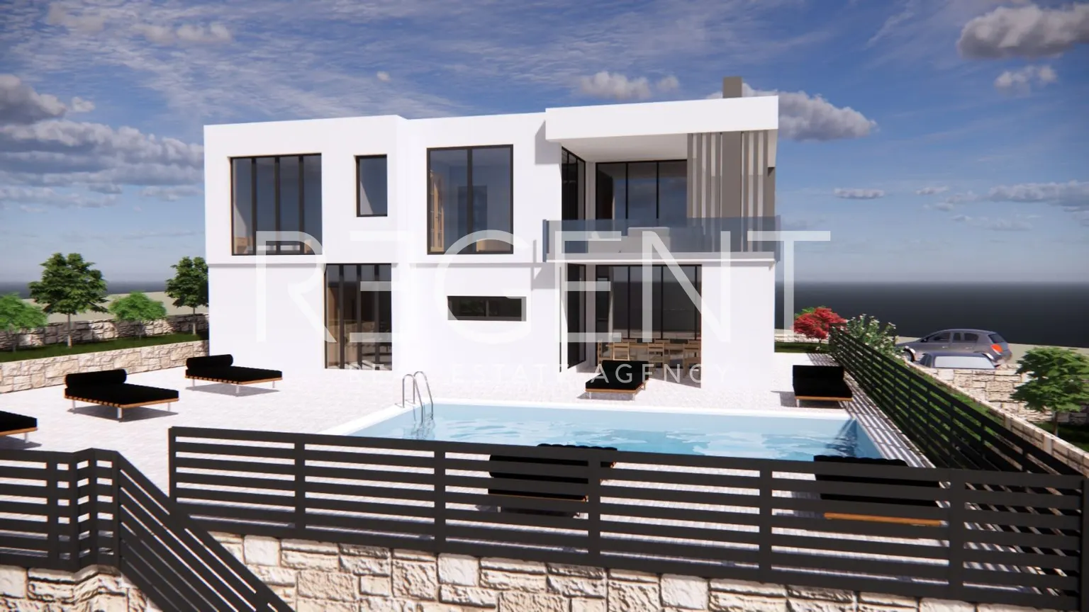 Split, Klis - Pozemok 1800 m2 s projektom pre dve vily