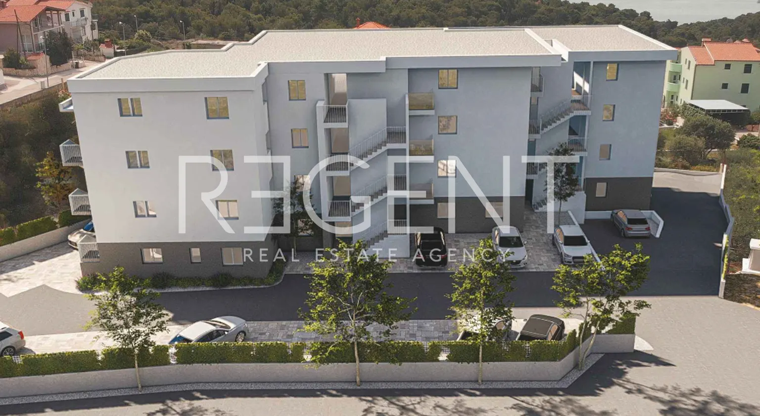 Trogir, Seget Donji – Dwupokojowe mieszkanie z balkonem 52 m2, nowa inwestycja