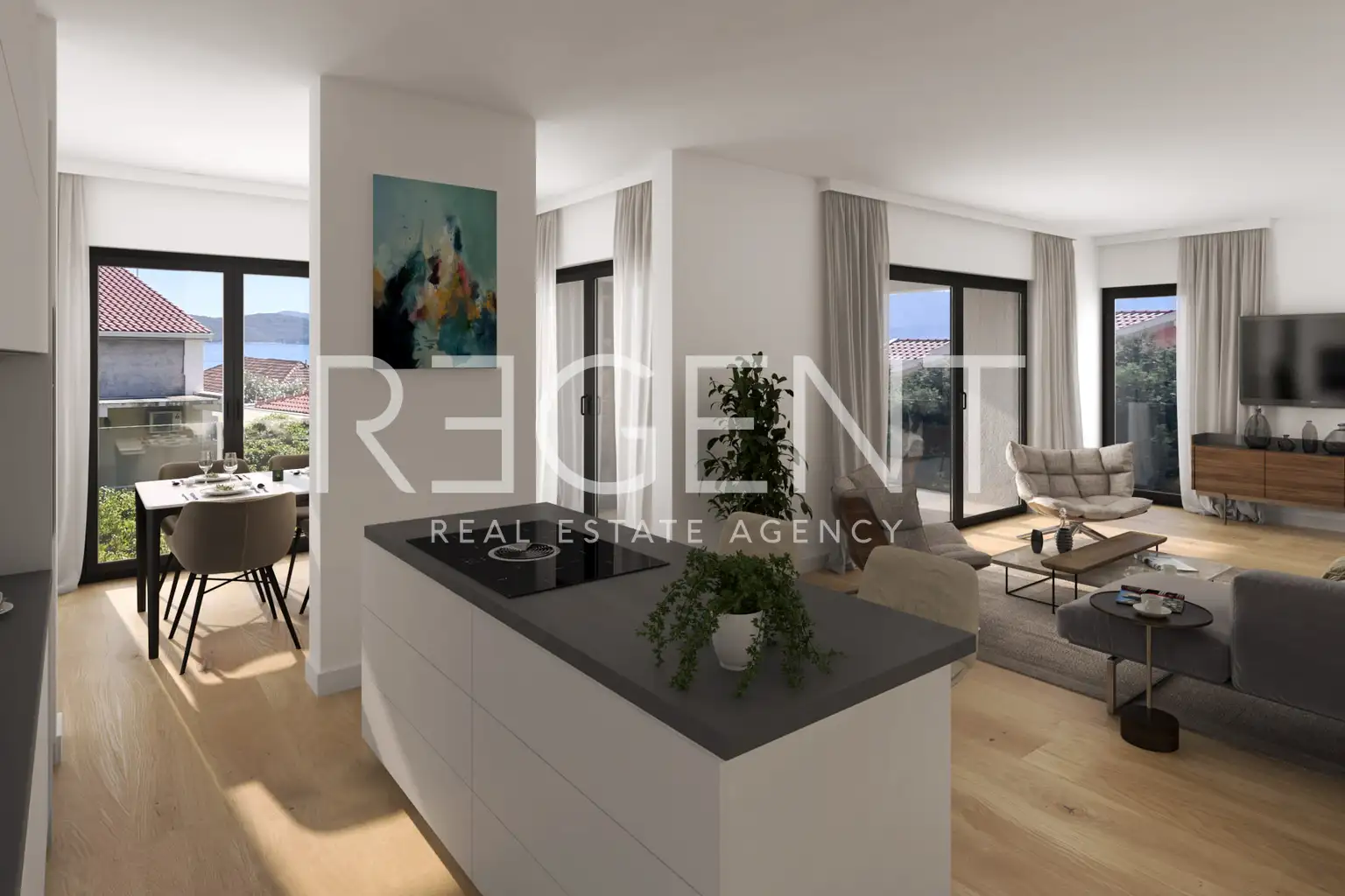 Pelješac, Orebić - Dvoupokojový apartmán s loggií a terasou