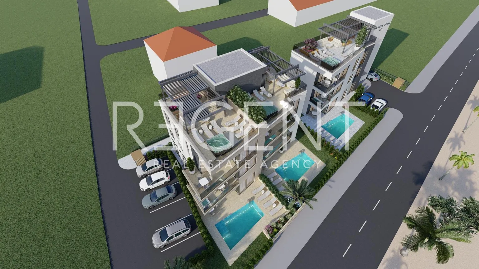 Zadar, Sukošan - Tři obytné budovy ve výstavbě PRVNÍ ŘADA K MOŘI
