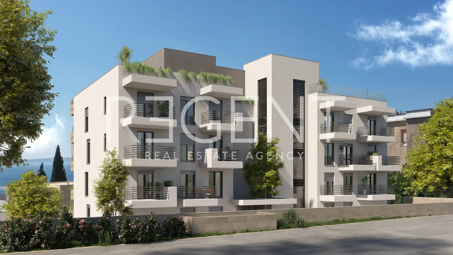 Split, Meje - Moderní obytná budova ve výstavbě na nejkrásnější lokalitě ve Splitu