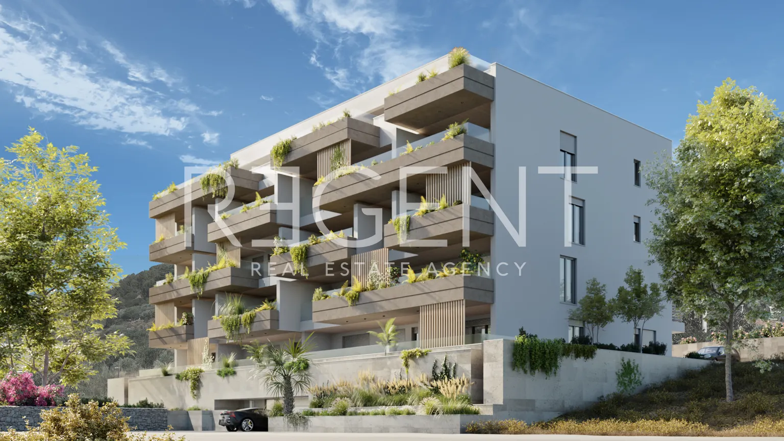 Split, Meje - Moderní obytná budova ve výstavbě na nejkrásnější lokalitě ve Splitu