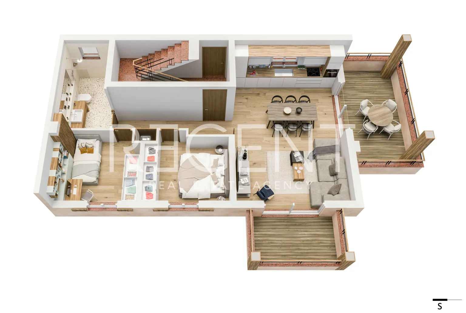 Istrie, Umag - Moderní třípokojový byt v komplexu dvou obytných budov 74,09 m2 – Novostavba
