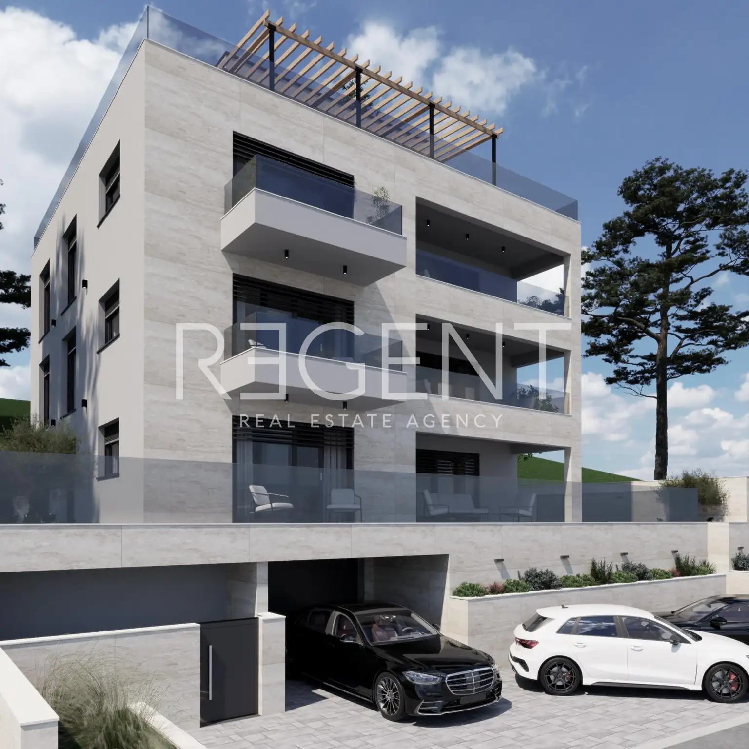 Постира, Брач – квартира 115 м² с террасой, гаражом и видом на море (S1)