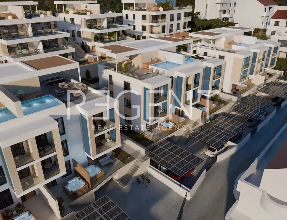 Trogir, Čiovo - Apartmán v luxusním apartmánovém komplexu blízko moře 80 m2