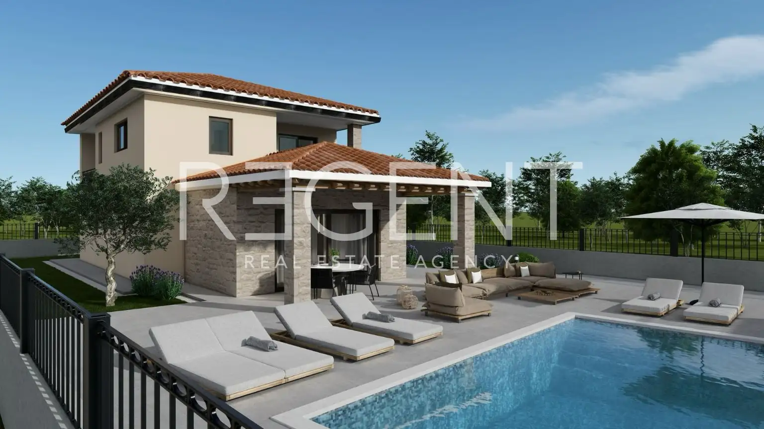 Poreč, Vežnaveri – moderna dvoetažna kuća s bazenom