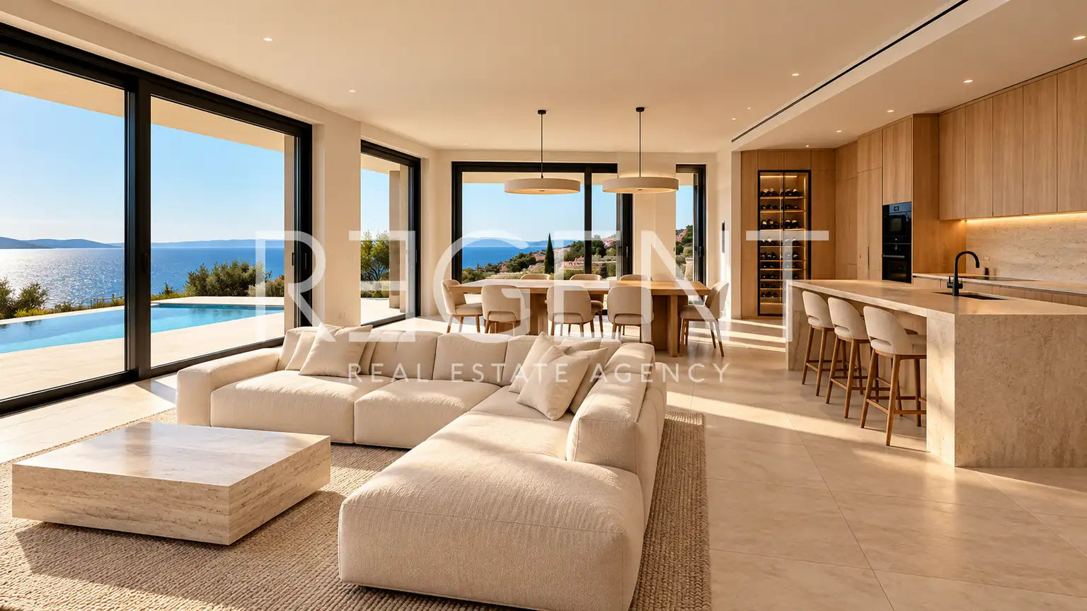 Villa 550 m², piscine, vue sur mer, 200 mètres de la mer — Ražanj