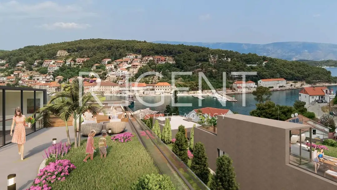 Hvar, Jelsa - Prostran trosobni stan s pogledom na more