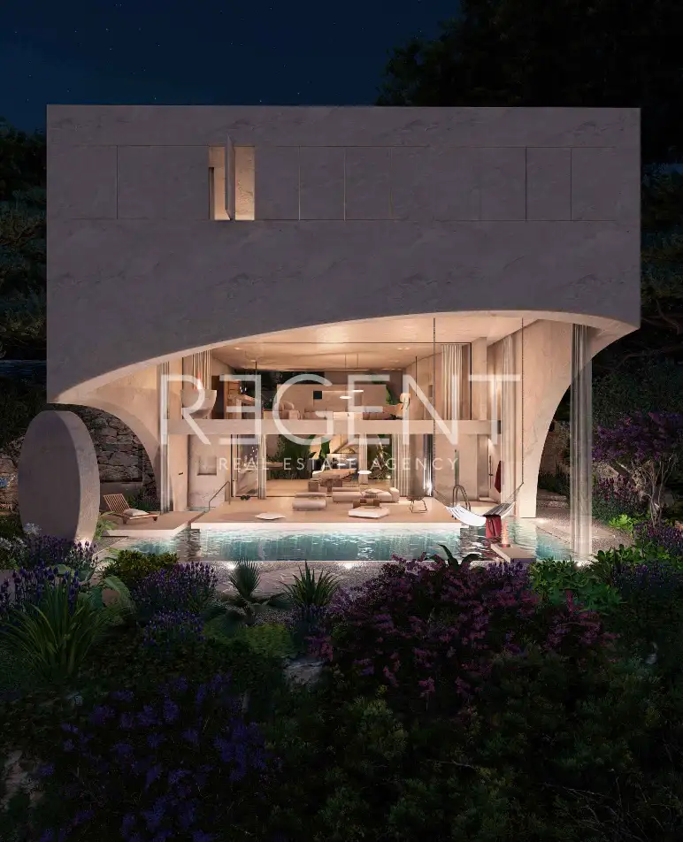 Brač, Postira - Građevinsko zemljište sa projektom vile