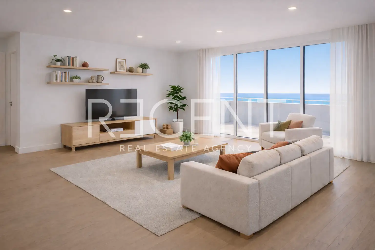 Макарска, Зеленка - двухкомнатная квартира в новостройке с террасой и садом.