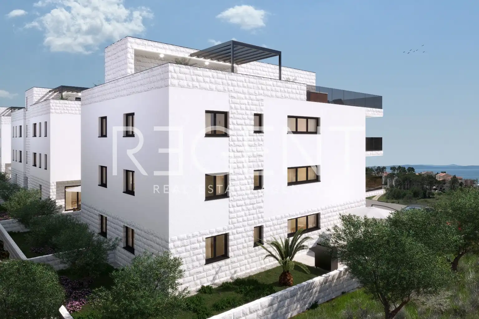 Zadar, Privlaka - Trojizbový byt v obytnom komplexe blízko mora 74 m2, novostavba