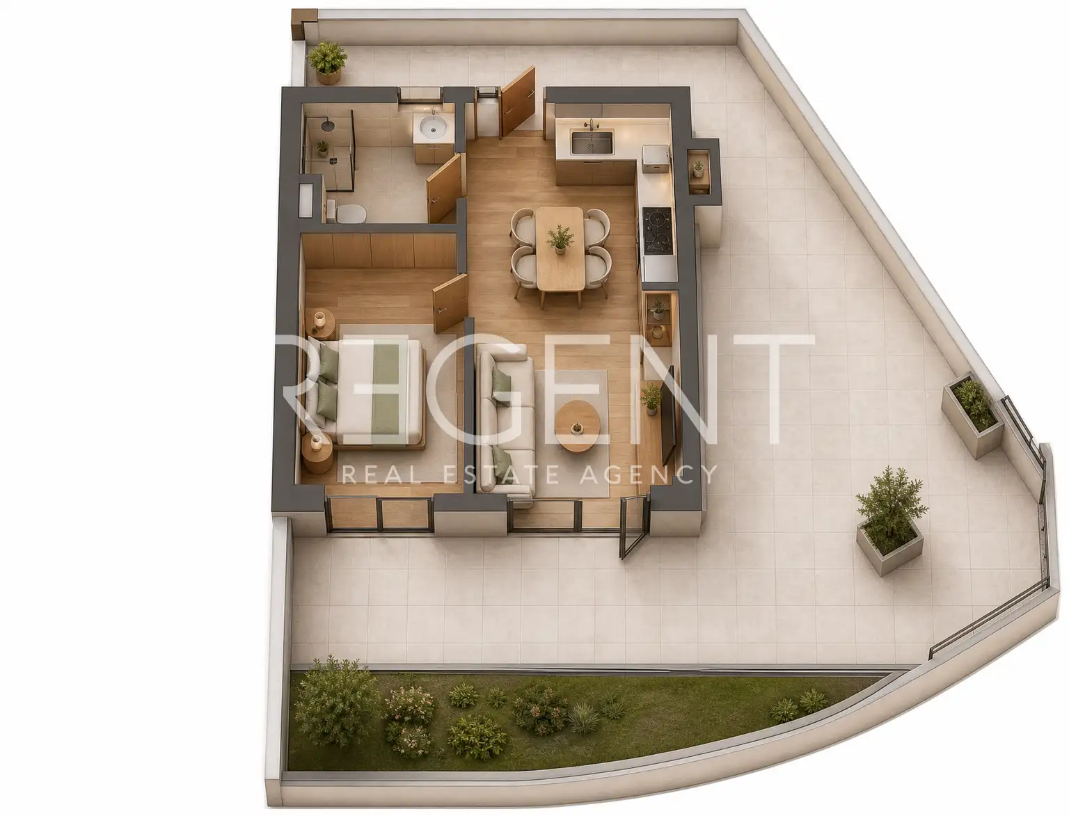 Split, Visoka - Penthouse s terasom u modernoj novogradnji