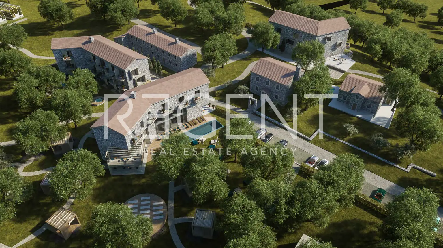 Buzet, Roč – large plot of land for residential and tourist projects
