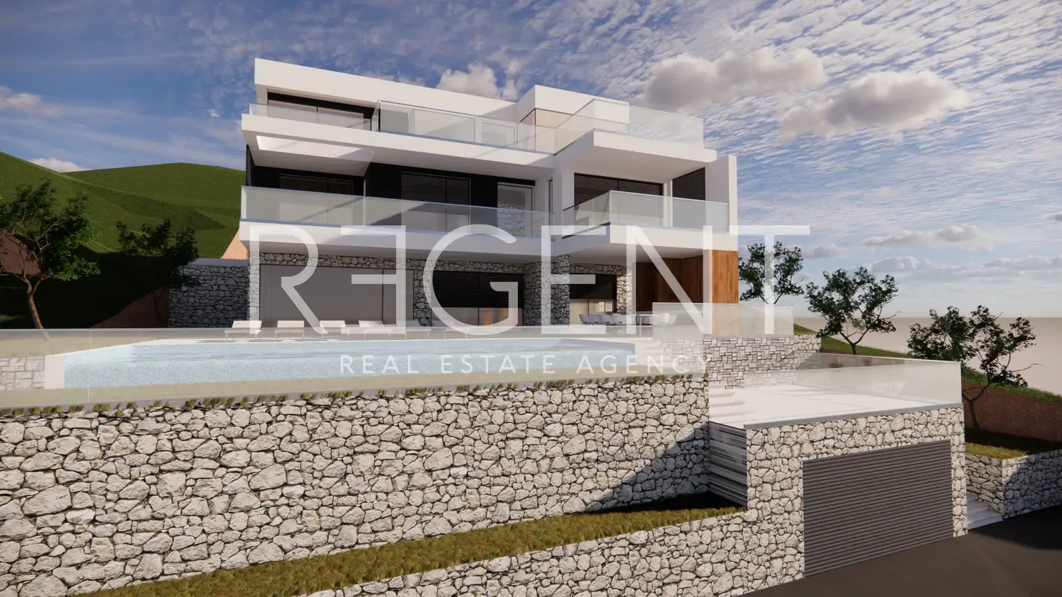 Omiš, Pisak - Građevinsko zemljište sa projektom vile