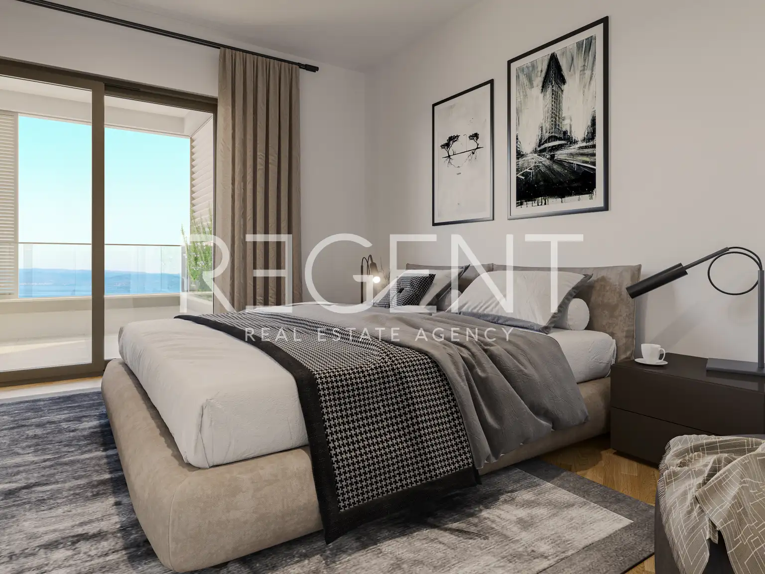 Split, Duilovo - Appartement de deux pièces avec balcon et vue sur la mer.