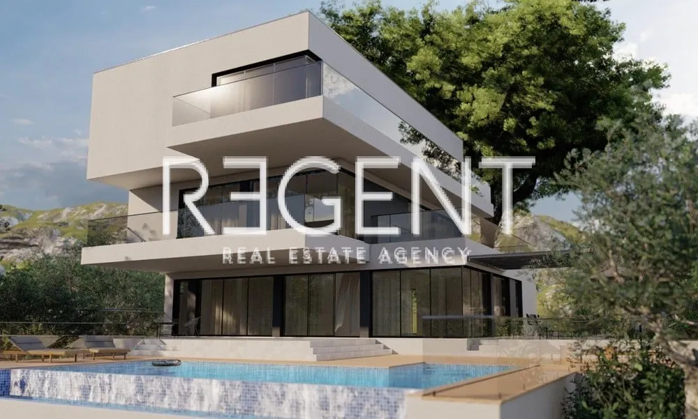 Šibenik, Rogoznica- Terrain avec un projet de construction de deux villas de luxe 1741m2