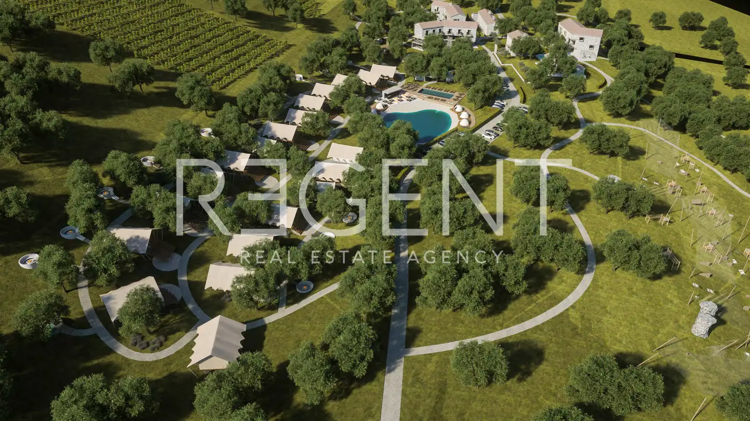 Buzet, Roč – large plot of land for residential and tourist projects