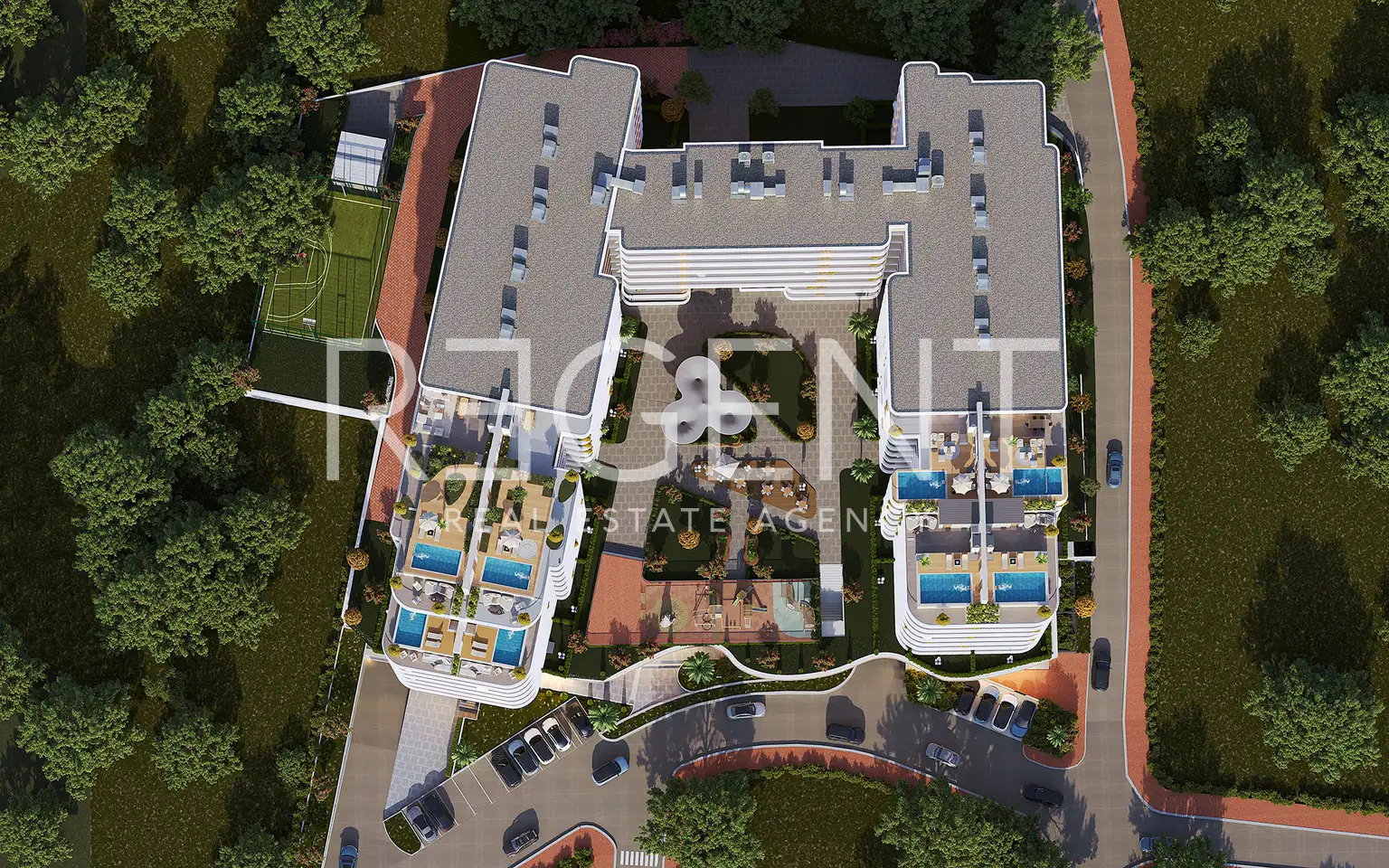 Zadar, Červené domy - Luxusní dvoupokojový byt 52 m2 novostavba