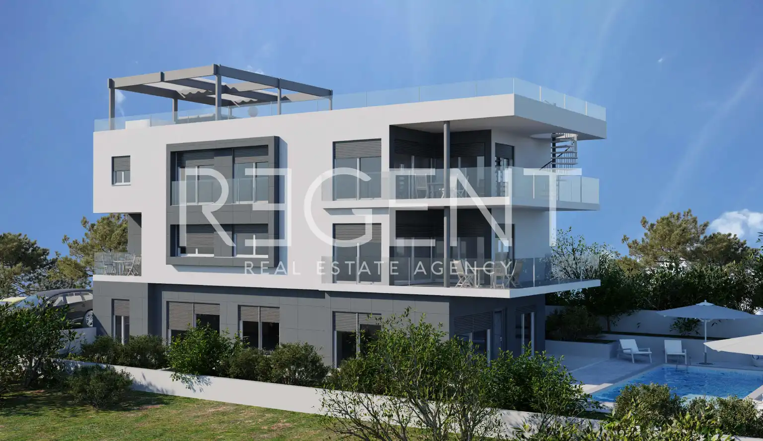 Trogir, Čiovo - Dvosoban stan NOVOGRADNJA 58 m2