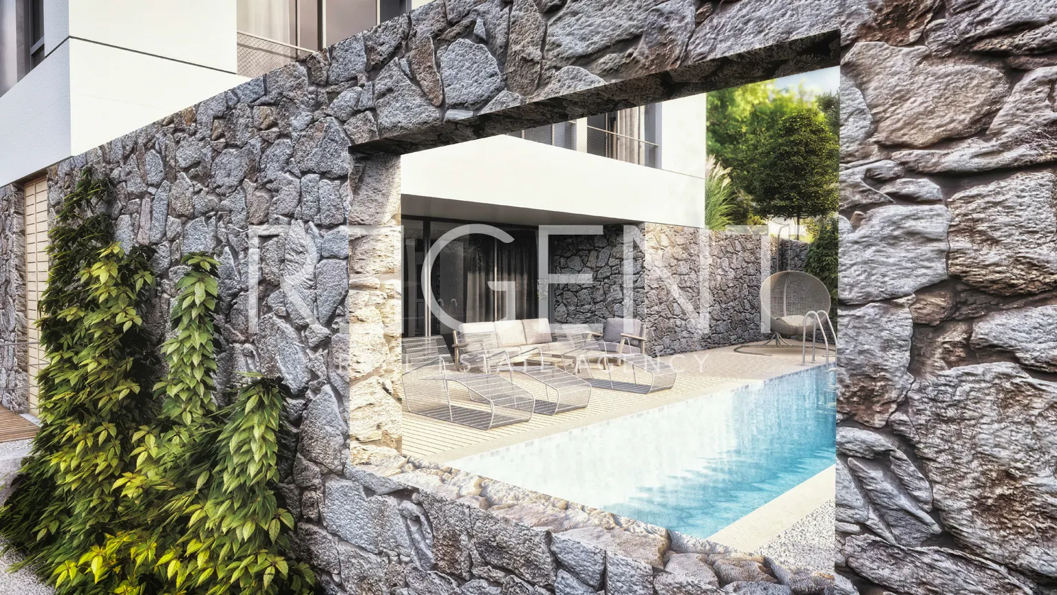 Brač, Farska - građevinsko zemljište s projektom vile 897m2