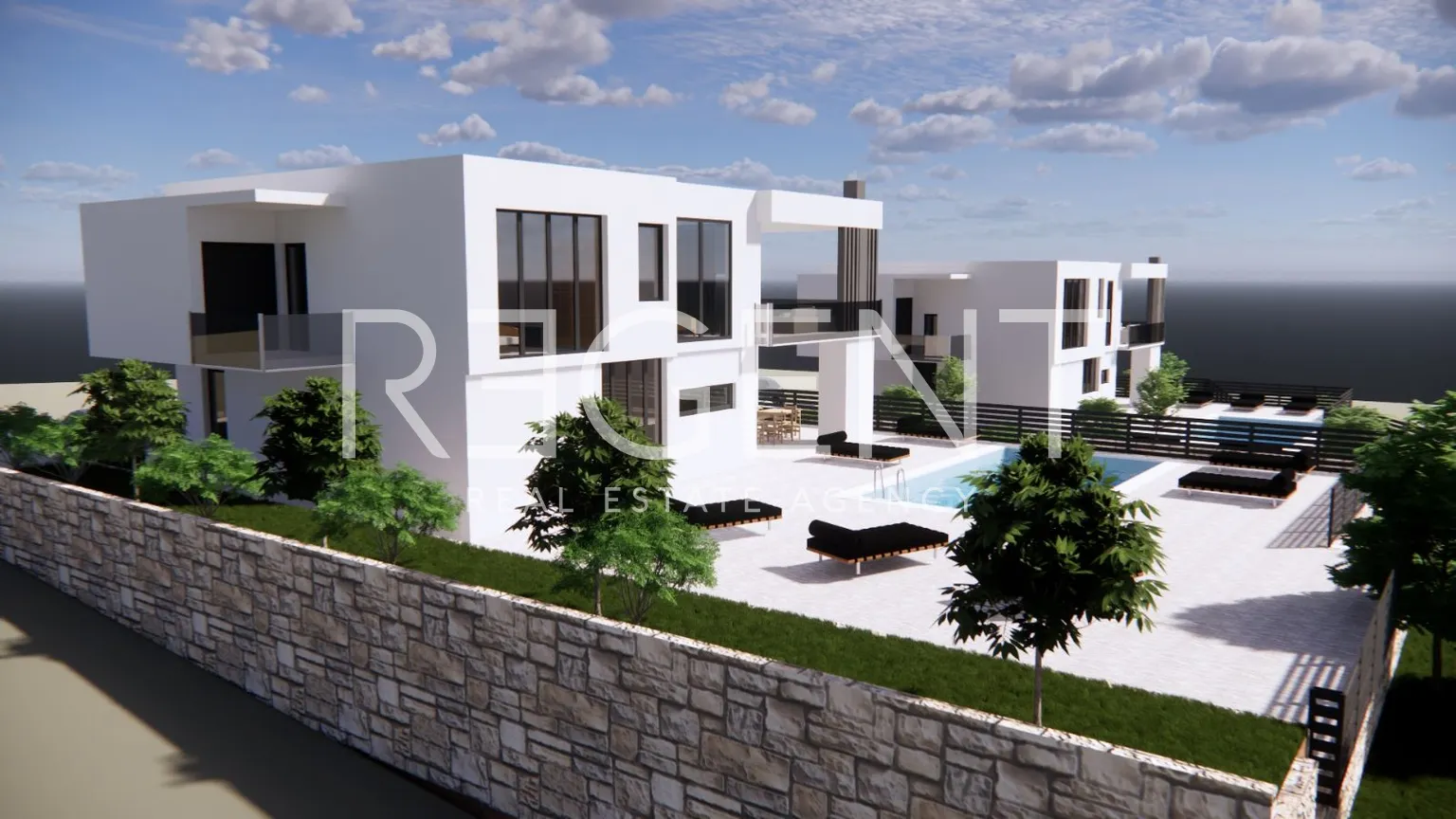 Split, Klis - Pozemok 1800 m2 s projektom pre dve vily