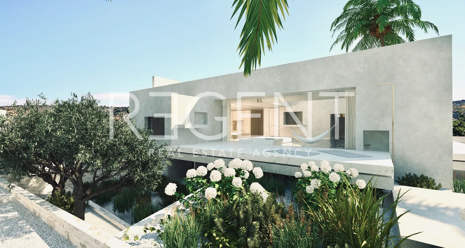 Brač, Milna - pozemek s projektem pro 3 vily 2050 m2