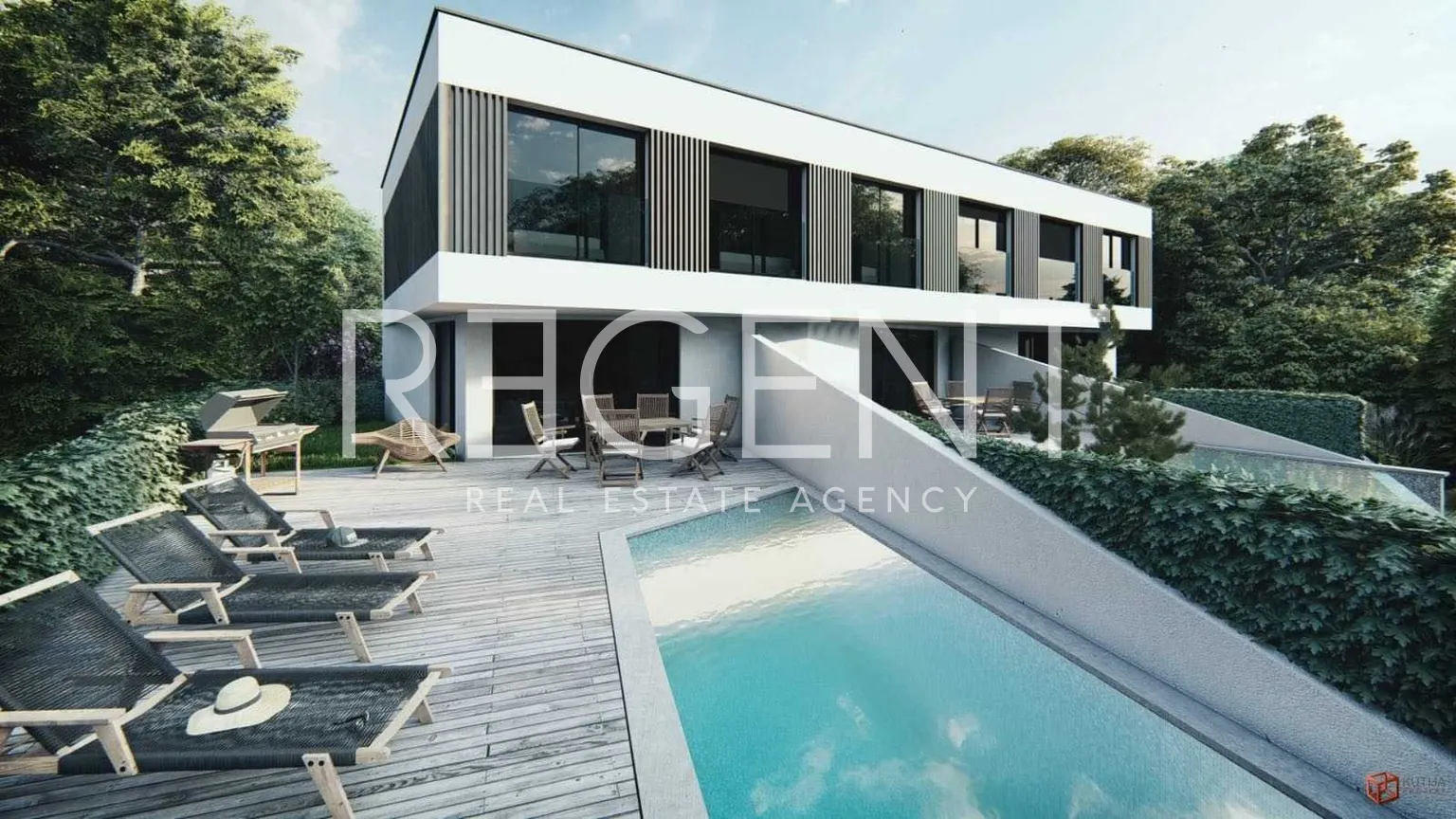 Pag, Mandre - Modern two-story apartment with pool, new building