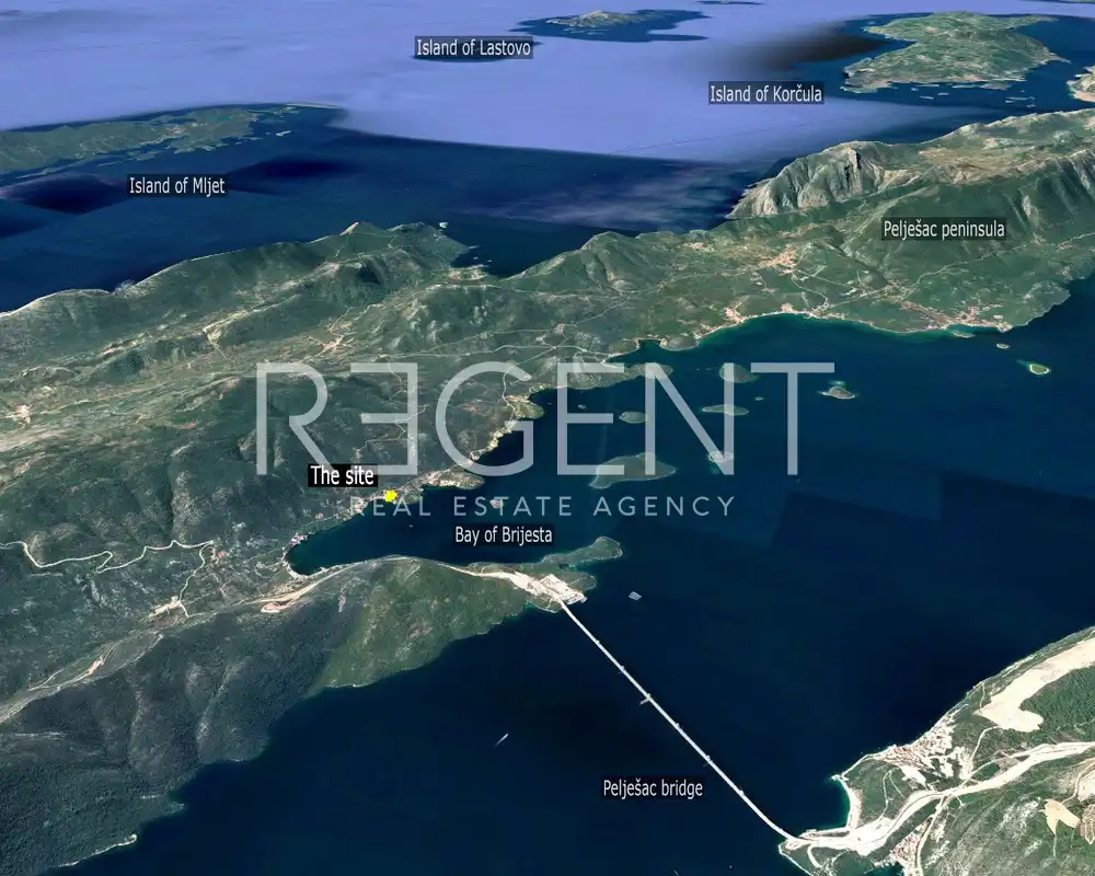 Pelješac, Brijesta - Građevinsko zemljište s pogledom na more 4250 m2